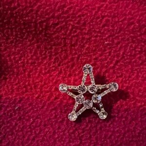 Clear Rhinestone Star Pin Brooch
